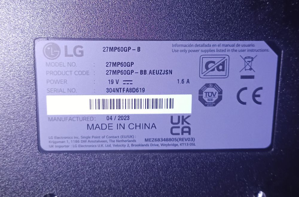 Monitor LG 27MP60GP-B – 27” Full HD IPS