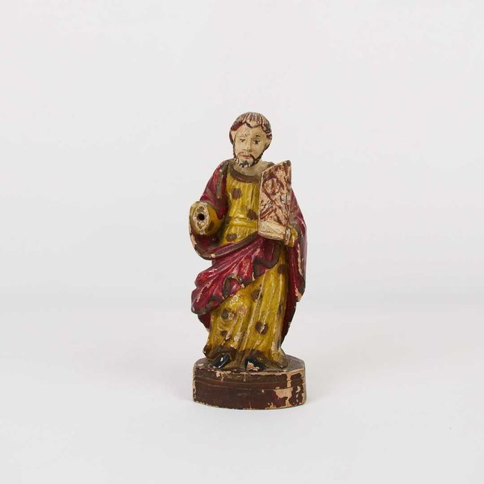 Estatueta em madeira de buxo representando São Paulo