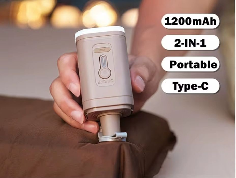 В НАЯВНОСТІ Насос-вакум-ліхтар на АКБ Pacoone для матрасів, човнів. .