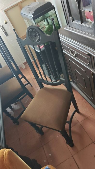 Mesa de refeicoes grande vitage com 6 cadeiras