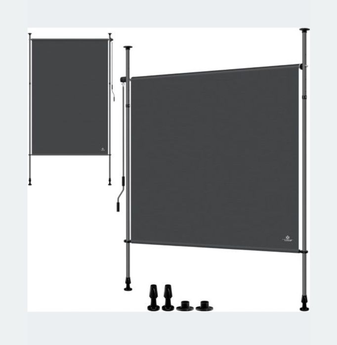 KESSER markiza pionowa 200x310cm z korbą bez wiercenia antracyt