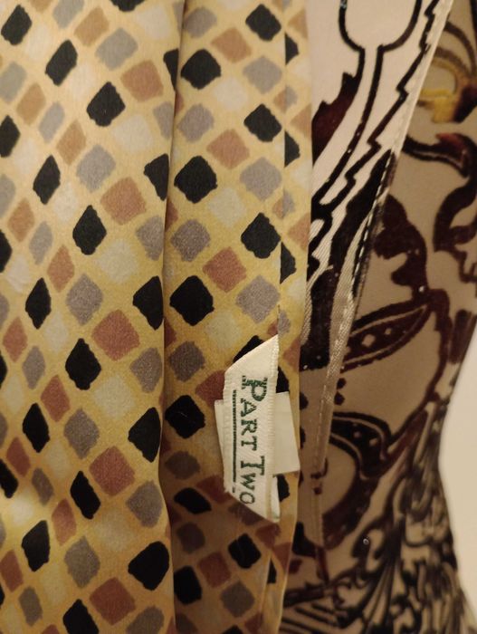 SZAL - Jedwab Naturalny - PART TWO - beż + brąz + czarny.