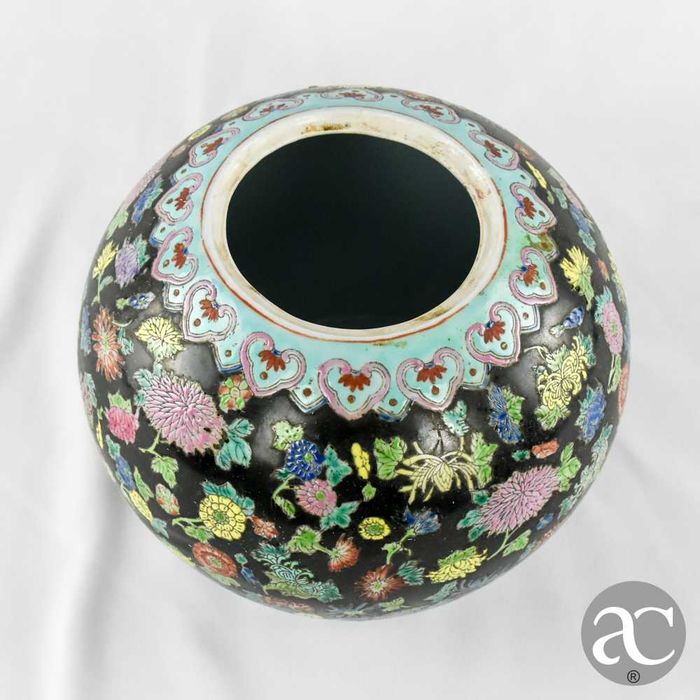 Pote de gengibre, Família Negra, Porcelana da China, circa 1960