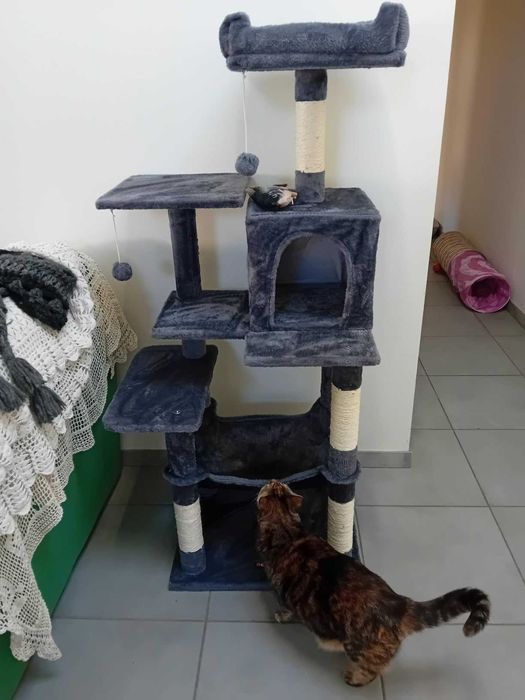 Wysoki duży drapak dla kota domek legowisko 145 cm