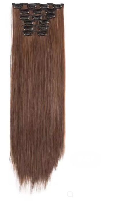 Треси 6 шт колір шатен накладне волосся 60 см