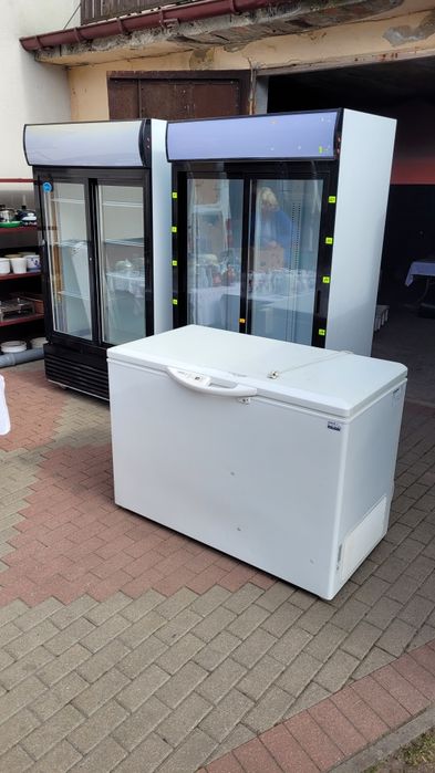 2 Witryna chłodnicza szafa 2 drzwiowa + zamrażarka komplet transportu