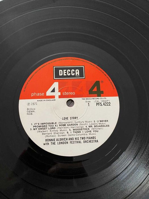 Ronnie Aldrich – Love Story Decca Phase 4 Stereo LP