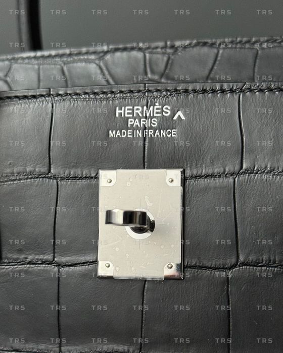Сумка HERMES Birkin 40 Black Matte Porosus Crocodile