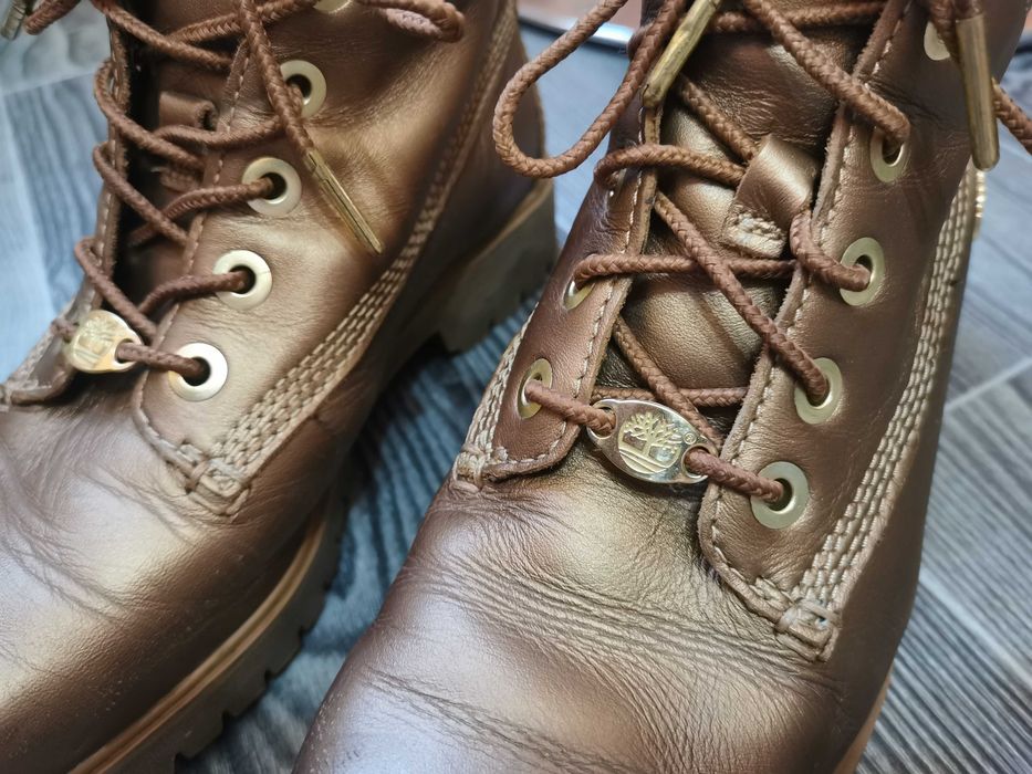 Ботинки кожаные Timberland золото, оригинал, размер 37