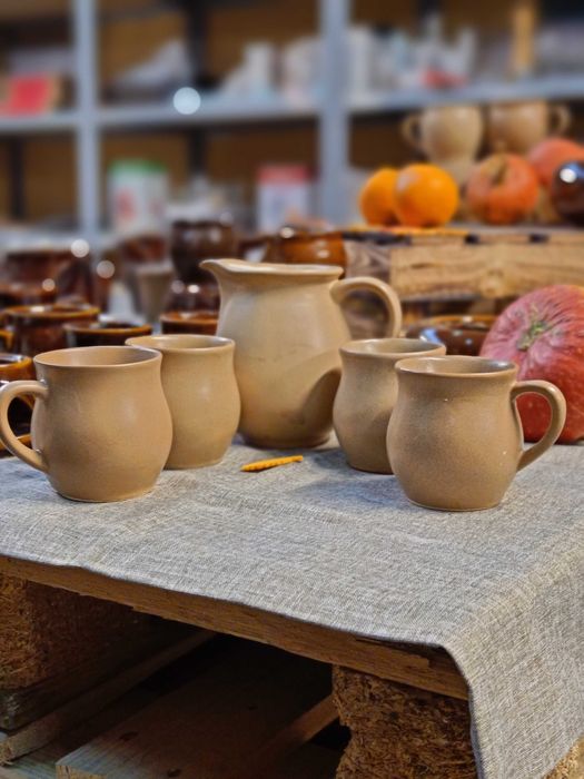 Dzbanek 0,7 i kubki 0,2 ceramiczne do grzańca / grzanego wina - OUTLET