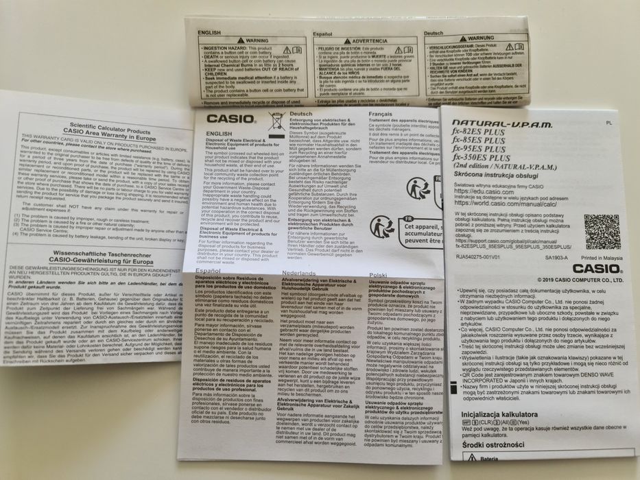 Kalkulator Naukowy Casio Fx-82Es Plus 2nd edition