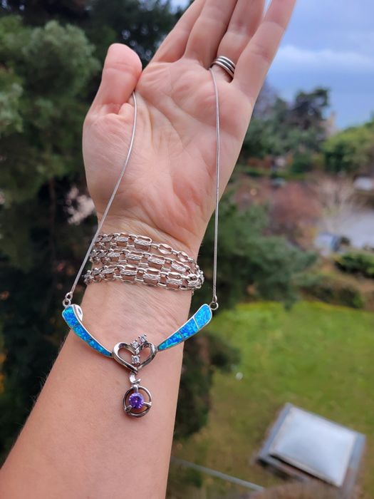 Колье серебро ажурное