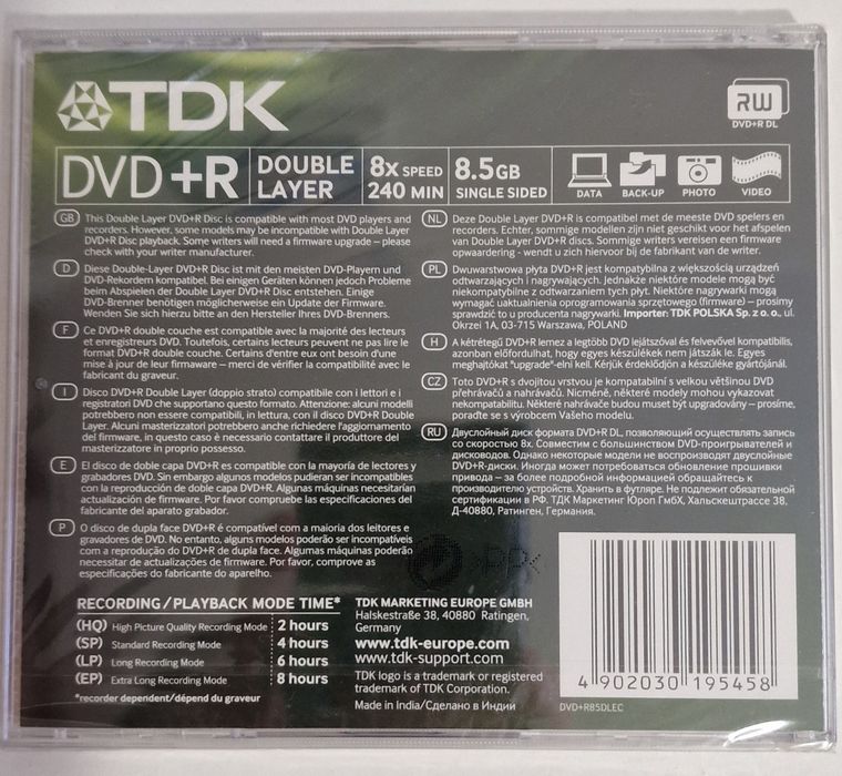 DVD+R Double Layer TDK