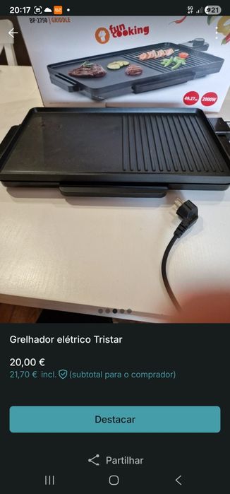 Grelhador Eletrico Tristar