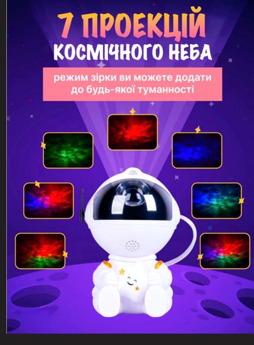 Нічник-проектор космонавт