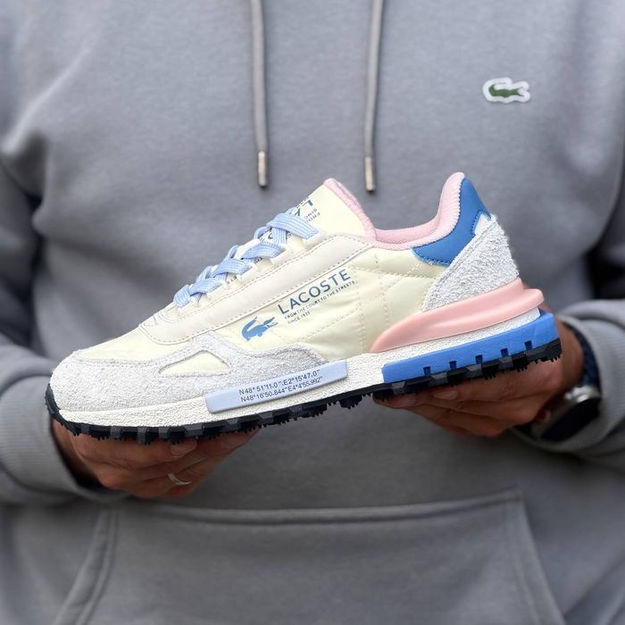 Кросівки Lacoste Elite Active T Beige/Blue premium | Кроссовки жіночі