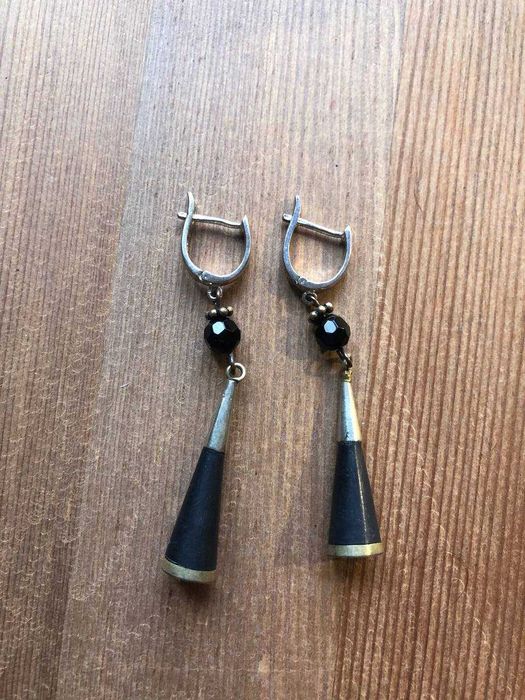 Сережки з агатом+срібло