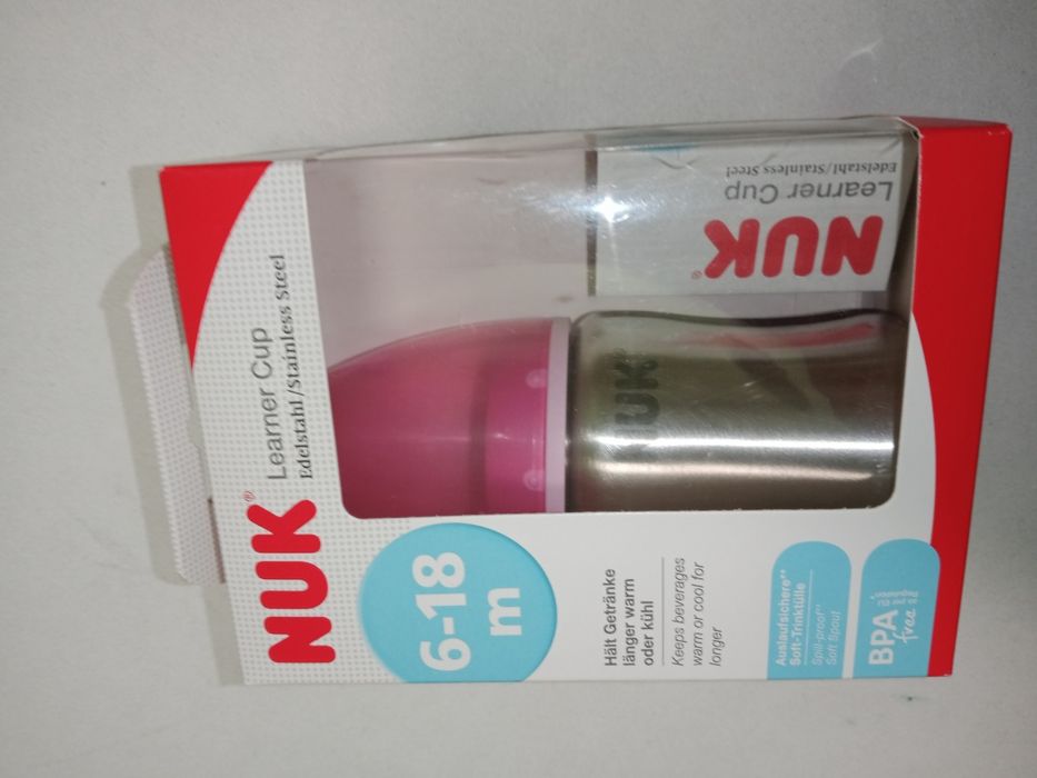 NUK 6-18 mcy termos, stał nierdzewna, butelka, bidon, pojemnik.