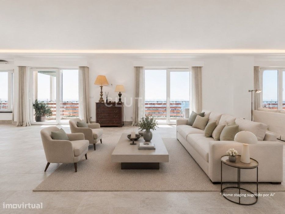 Vá a pé para a praia, Penthouse T4, Terraço e Vista Oceano, Parede
