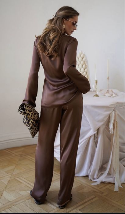 Костюм шовковий. Костюм шоколадний. Костюм український бренд