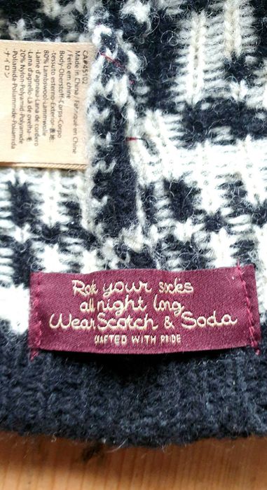 czapka wełniana scotch&soda czarno biała