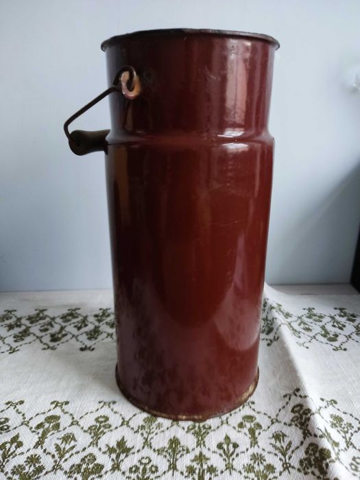 Kanka, bańka emaliowana brązowa na mleko 5l.