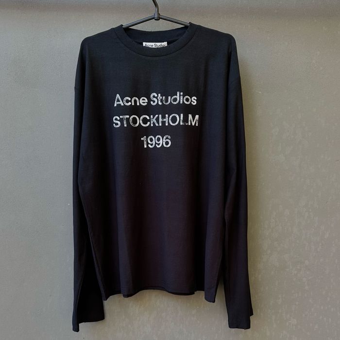 Лонгслів Acne Studios / Лонгслив Акне Студіо / Чорний лонг Акне / біла кофта