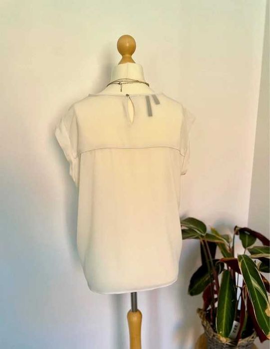 Biała elegancka formalna bluzka Mango L