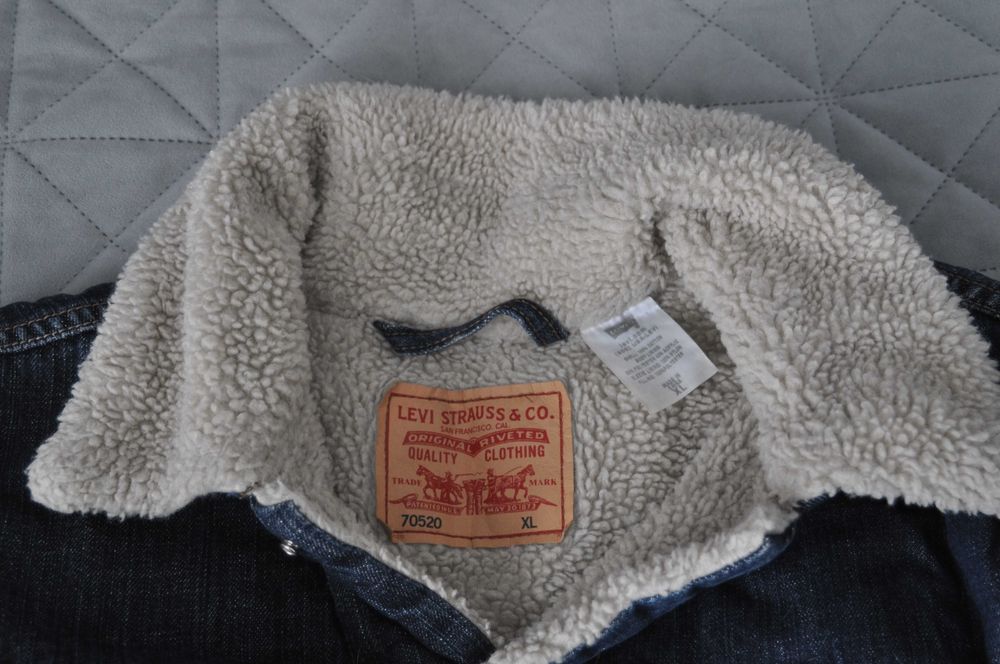 levis левайс sherpa куртка джинсовка мужская темная хл