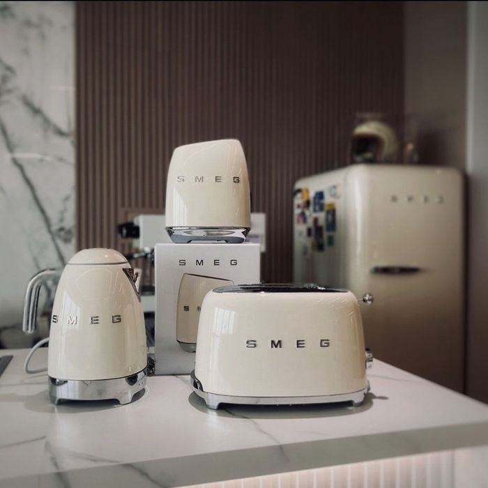 Тостер Smeg, электрочайник Smeg, білий, бежевий, блакитний, блендер