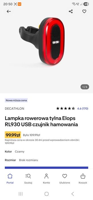 Komplet lamp do roweru Decathlon