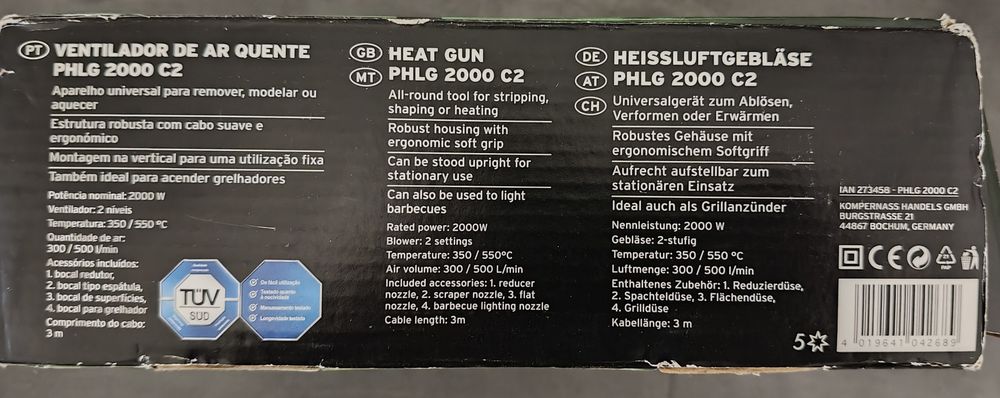 Pistola de Ar Quente Parkside 2000W