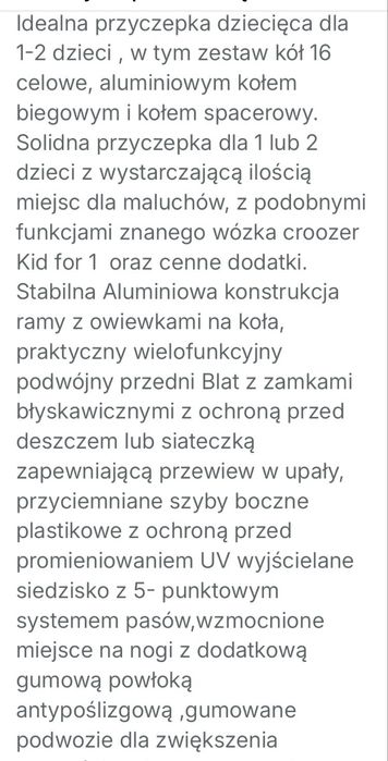 Przyczepa do roweru podobna do Croozer for1