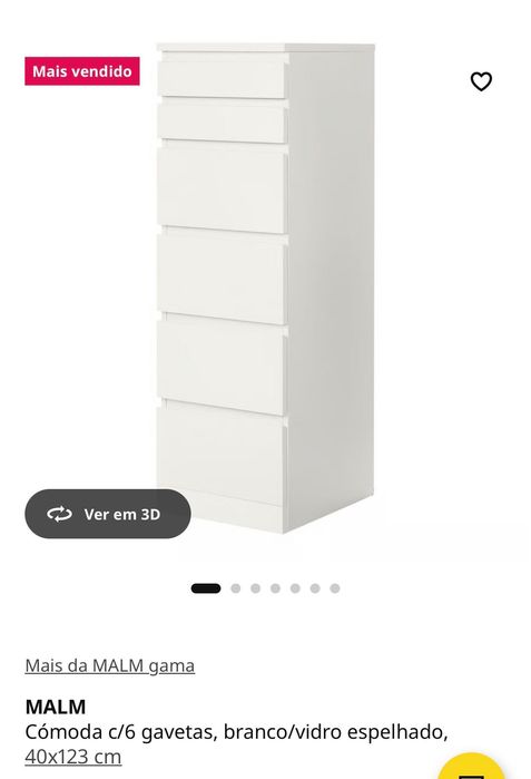 Cómoda branca com espelho