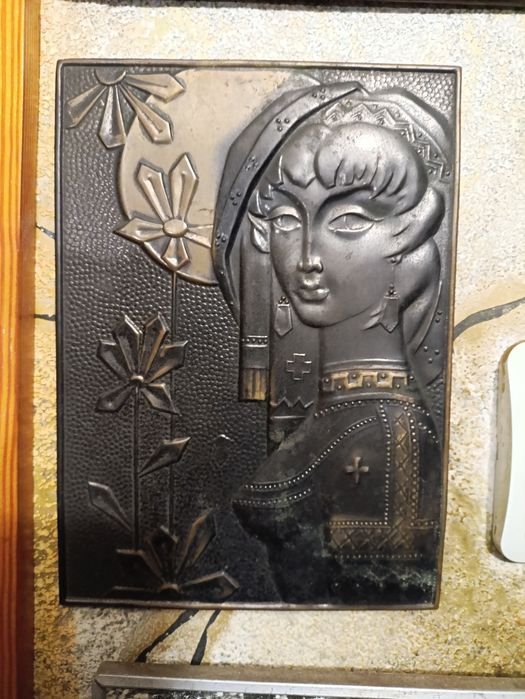 Чеканка медная .9 шт. Карабль