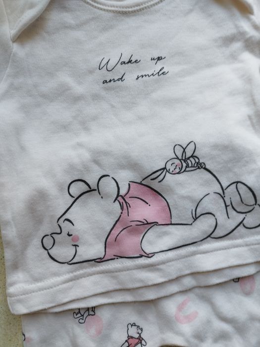 Kubuś Puchatek komplet dla noworodka bluzka i półśpiochy wyprawka 56