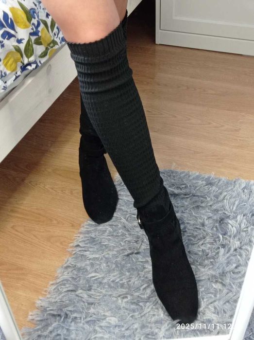 czarne kozaki massimo dutti