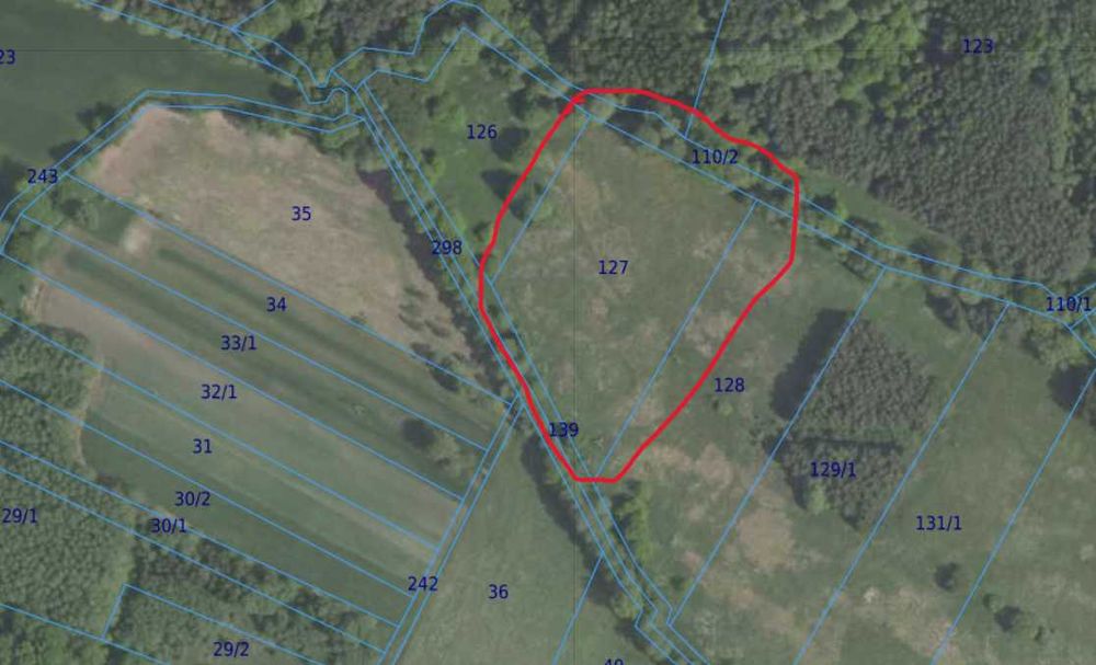 Piękna działka pod lasem. Kuźniczysko gm. Trzebnica