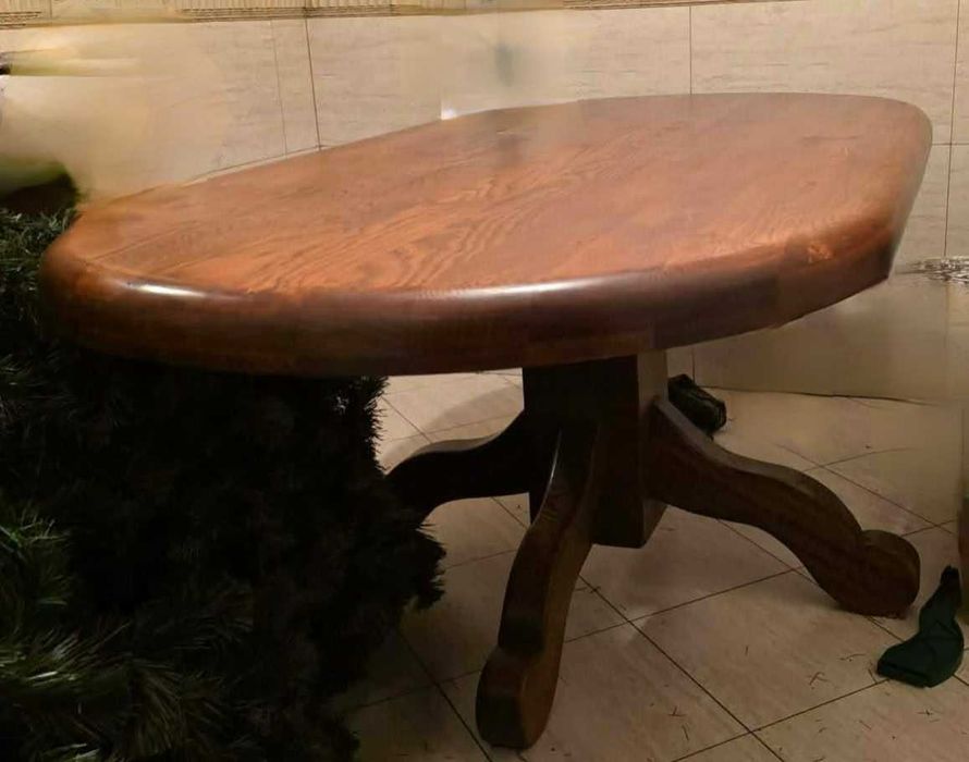 Masywny Stół Dębowy Owalny 175x94 cm | Styl Holenderski / Rustykalny | Stan BDB
