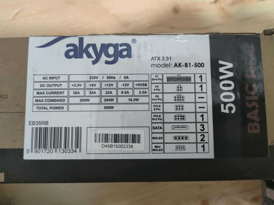 Zasilacz ATX akyga 500W