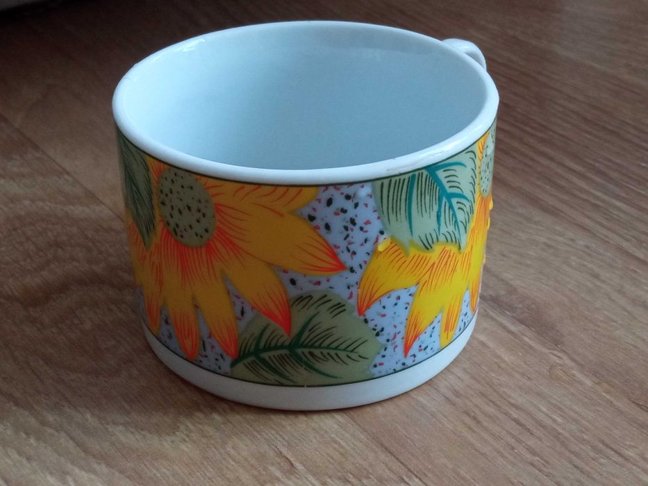 Ceramiczna filiżanka do kawy herbaty w słoneczniki Wigor 150 ml M