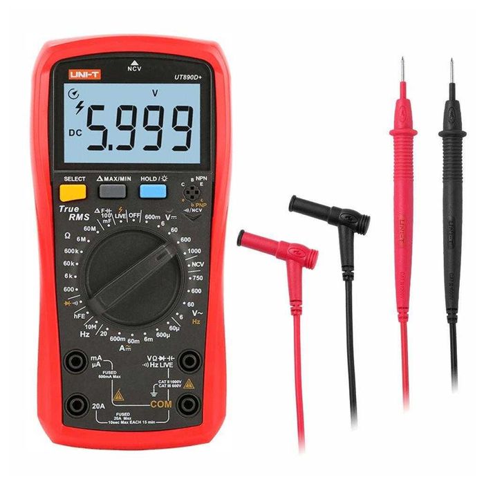 Multímetro Digital 1000VDC \ 750VAC 20A TrueRMS UNI-T - Novo com Garantia