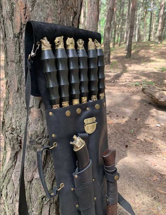 Подарунковий набір шампурів у шкіряному чохлі, подарочный набор