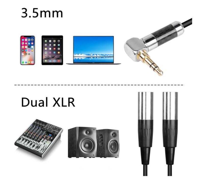 Kabel 2xmini XLR na jack 3,5 mm 50cm CERRXIAN