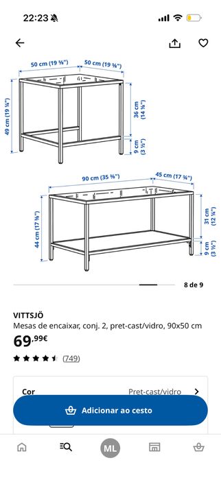 Mesa de centro - IKEA Vittsjö