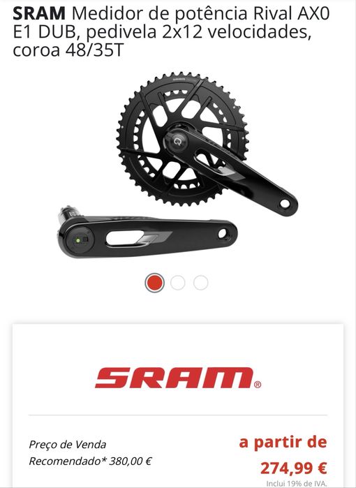 Pedaleiro sram 48/ 35 com potenciometro perna izq