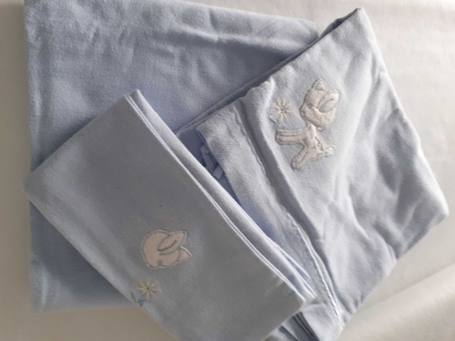 Capa de edredon e lençois para cama de grades