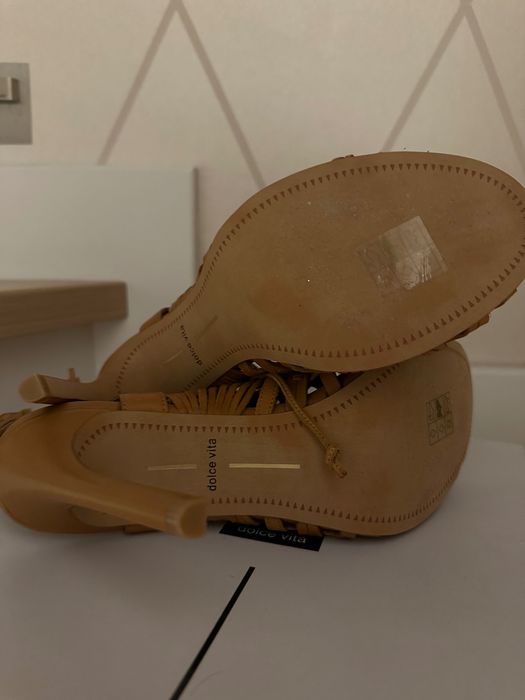 Szpilki damskie rozm 39,5 nowe, skora, camel