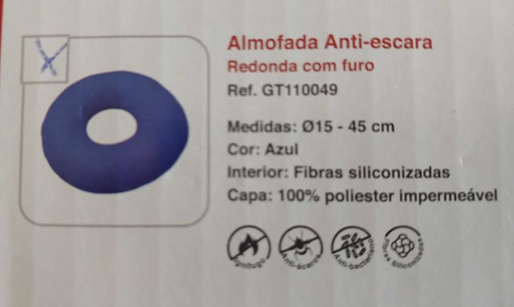 Almofada anti-escaras para cadeira de rodas redonda nova