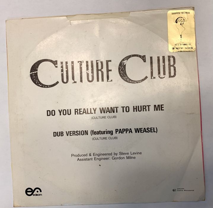 Vinil de The Culture Club com o single "Do you really want to hurt me"